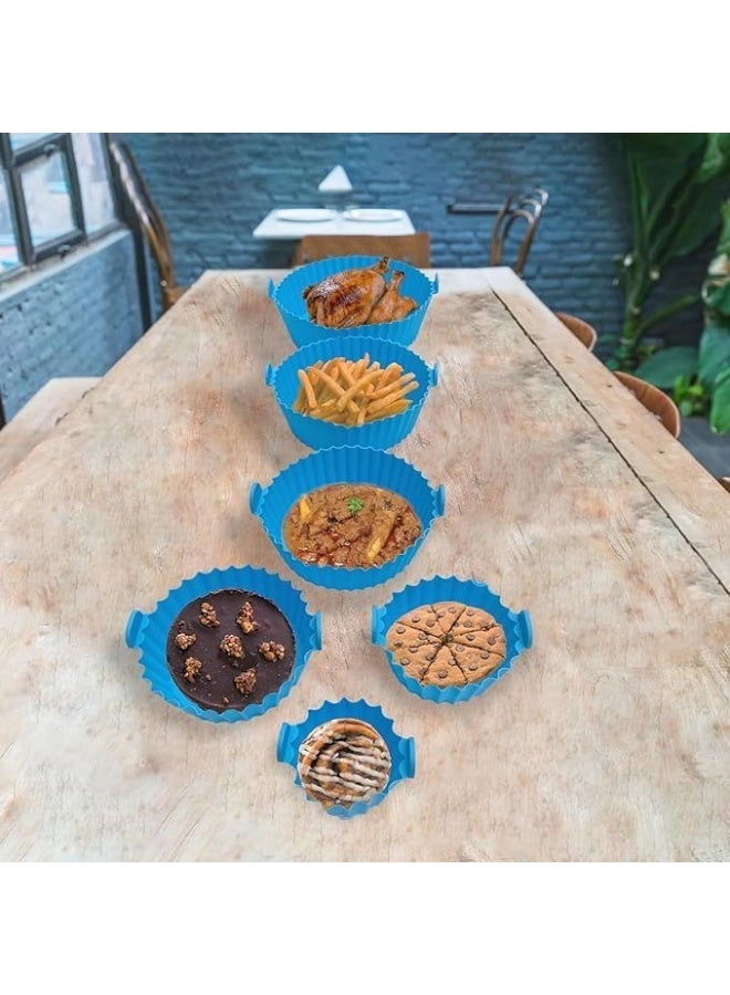 Reusable Silicone Air Fryer Liners – 6-Piece Food-Safe Bakeware Basket Set – Heat-Resistant, Non-Stick Replacement for Parchment Paper - Image 2